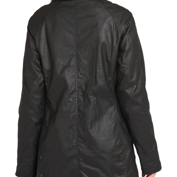 NWT Barbour Beadnell Waxed Jacket Black US 14 - Picture 6 of 11
